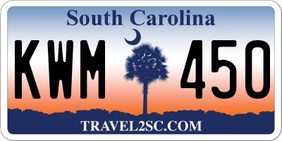 SC license plate KWM450
