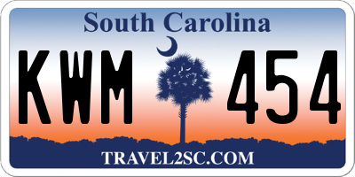 SC license plate KWM454