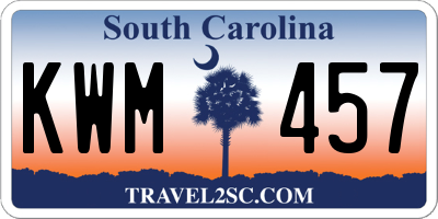 SC license plate KWM457