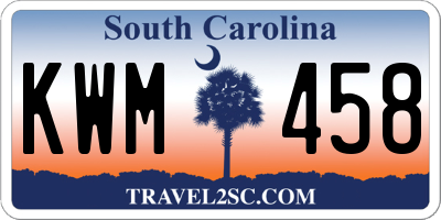 SC license plate KWM458