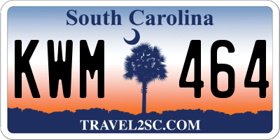 SC license plate KWM464