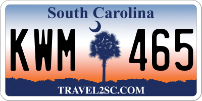 SC license plate KWM465