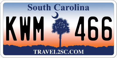 SC license plate KWM466