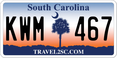 SC license plate KWM467
