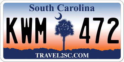 SC license plate KWM472