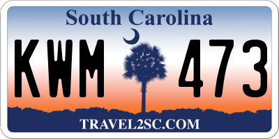 SC license plate KWM473