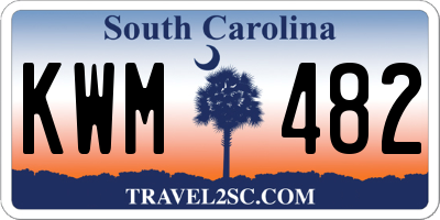 SC license plate KWM482