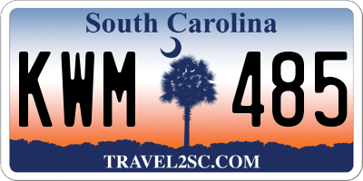 SC license plate KWM485