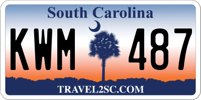 SC license plate KWM487