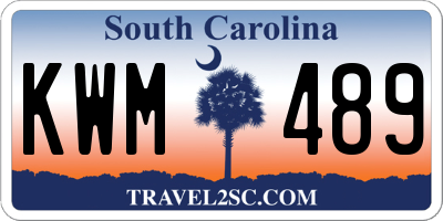 SC license plate KWM489