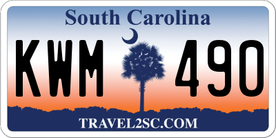 SC license plate KWM490
