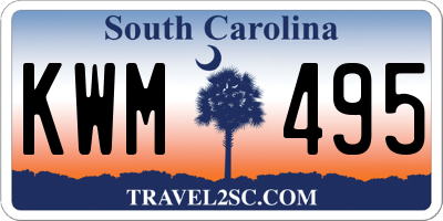 SC license plate KWM495