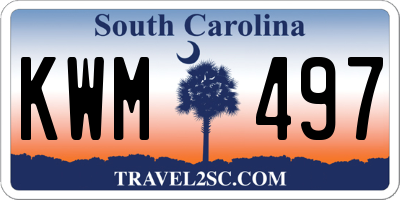 SC license plate KWM497