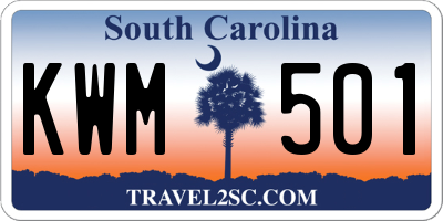SC license plate KWM501