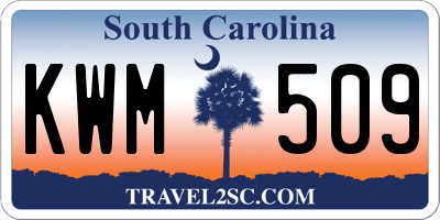 SC license plate KWM509