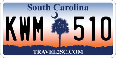 SC license plate KWM510