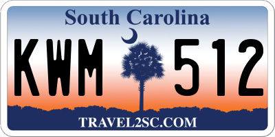 SC license plate KWM512