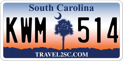 SC license plate KWM514