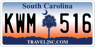 SC license plate KWM516