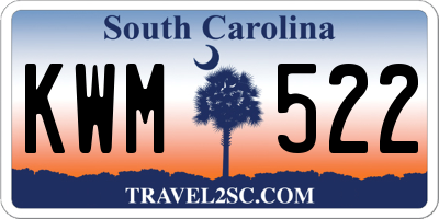 SC license plate KWM522