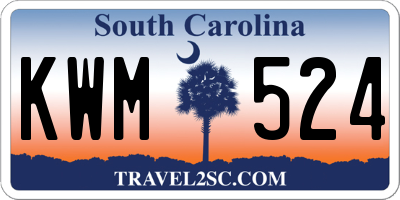 SC license plate KWM524