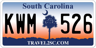 SC license plate KWM526