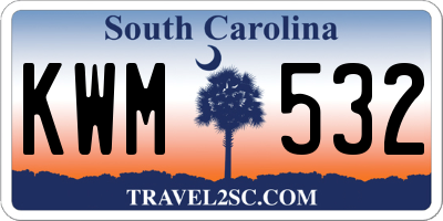 SC license plate KWM532