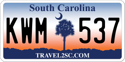 SC license plate KWM537