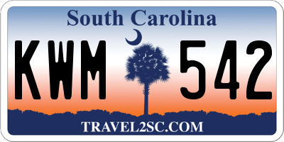 SC license plate KWM542