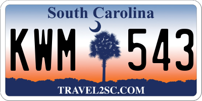 SC license plate KWM543