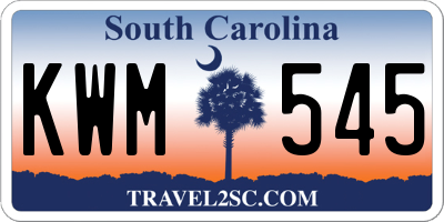 SC license plate KWM545