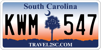 SC license plate KWM547