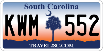 SC license plate KWM552