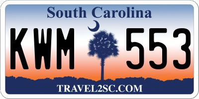 SC license plate KWM553