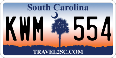 SC license plate KWM554