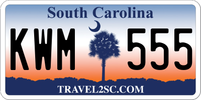 SC license plate KWM555