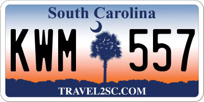 SC license plate KWM557