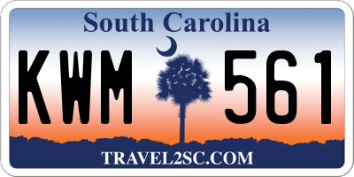 SC license plate KWM561