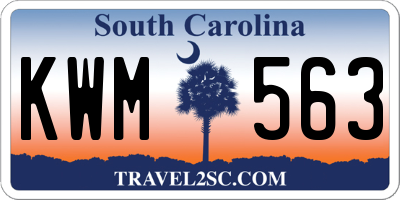 SC license plate KWM563