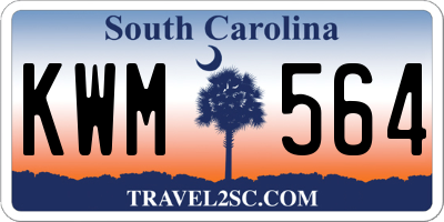 SC license plate KWM564