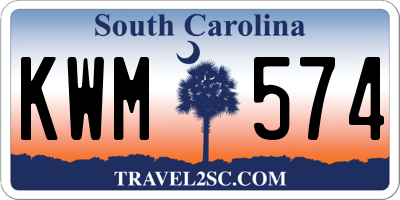 SC license plate KWM574
