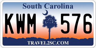 SC license plate KWM576