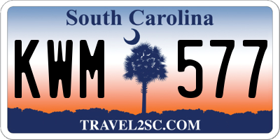 SC license plate KWM577