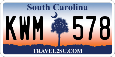 SC license plate KWM578