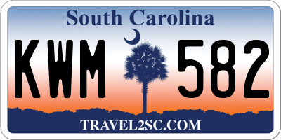 SC license plate KWM582