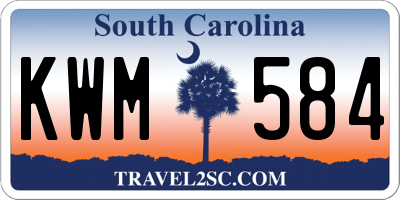 SC license plate KWM584