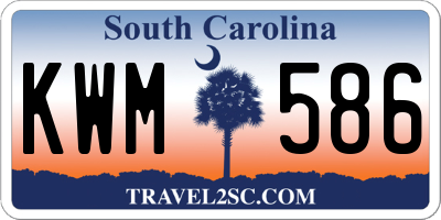 SC license plate KWM586