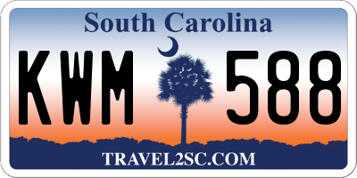 SC license plate KWM588