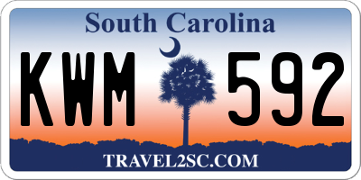 SC license plate KWM592