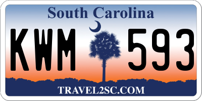 SC license plate KWM593